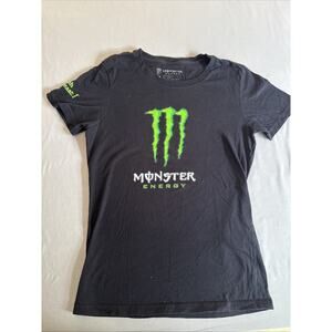 Monster Energy Shirt Womens Sm Black Graphic Logo Unleash the Beast Short Sleeve